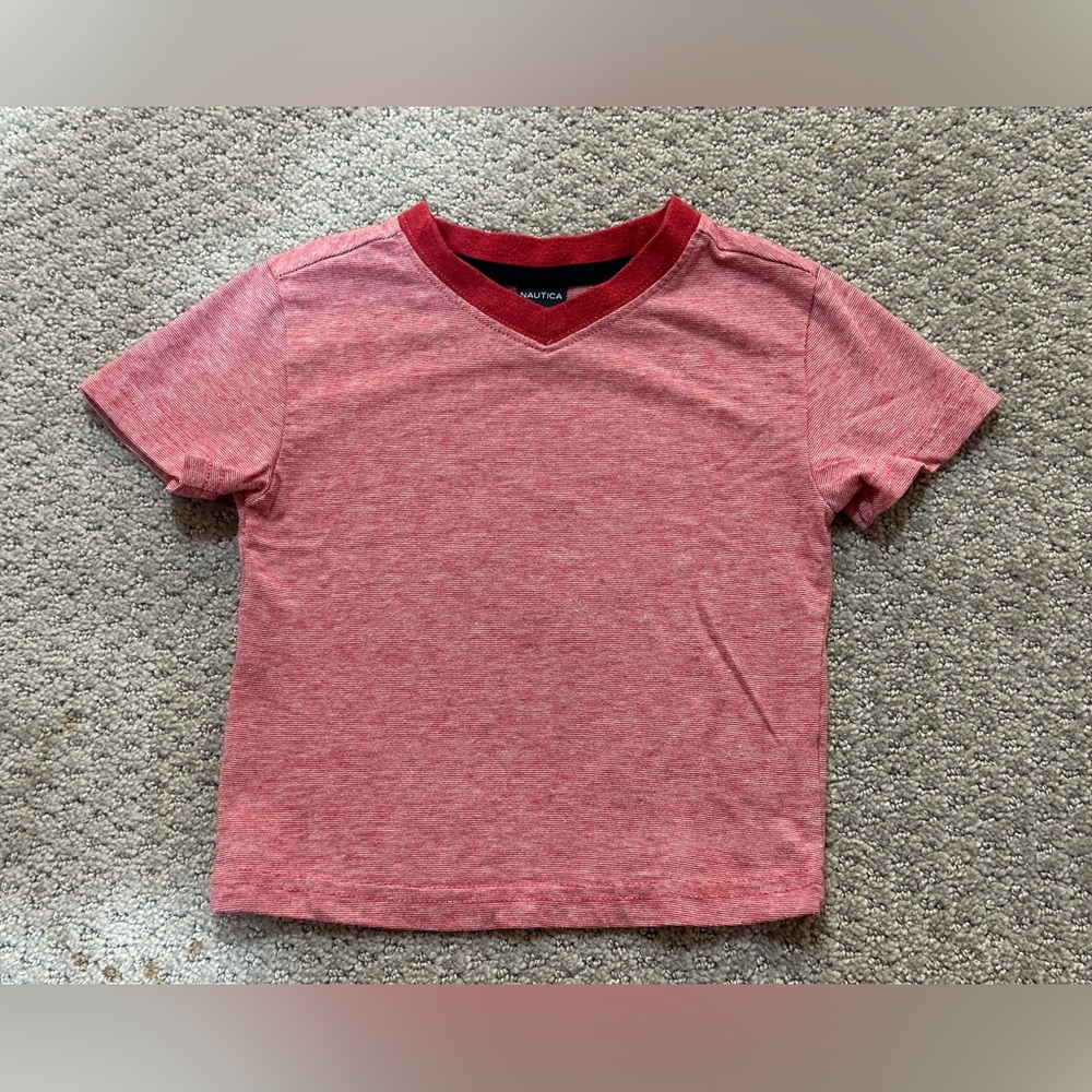 Toddler Boy Red Nautica Short Sleeve Top 12 months